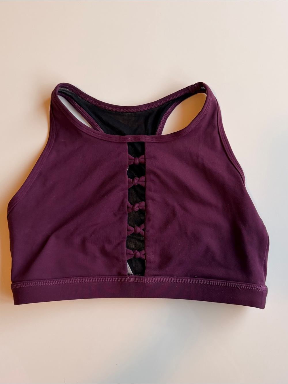 Born Primitive Plum High Neck Sports Bra with Decorative Back